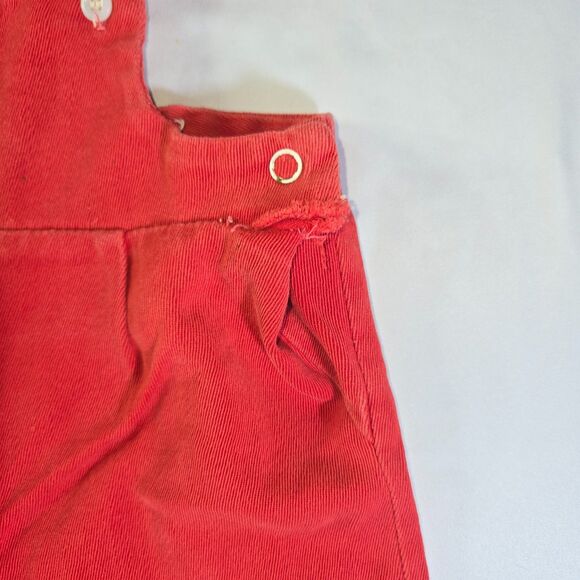 Vintage Girls 2T Jumpsuit Overalls Pink Red Brown Embroidered Cats Dogs Corduroy - Picture 6 of 16
